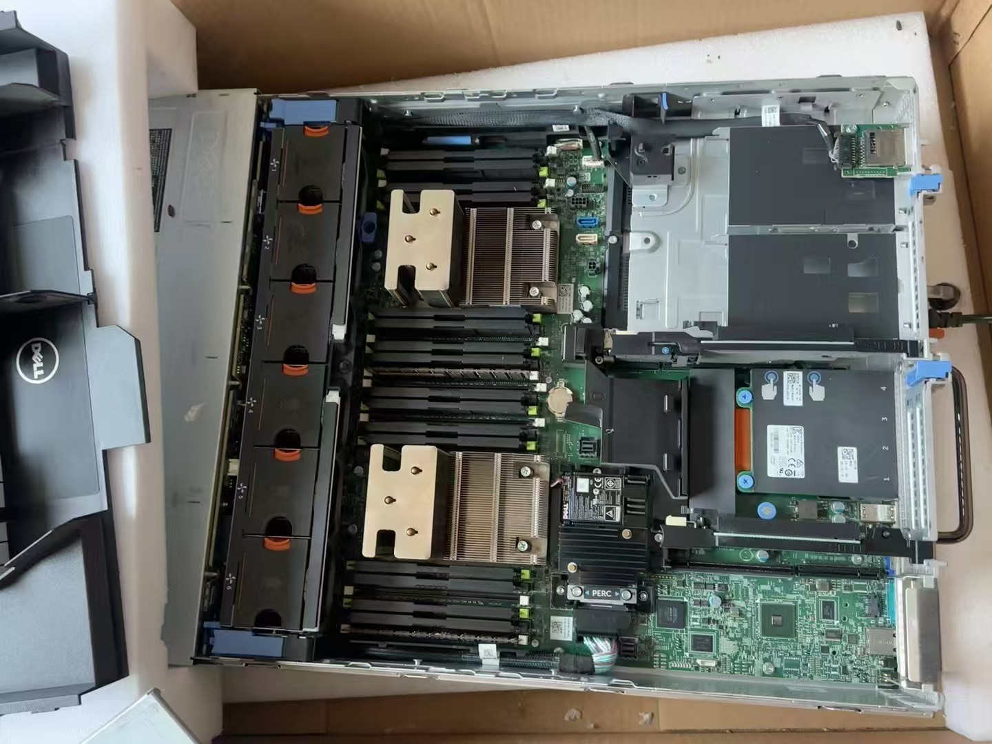 Server hardware prepared for a campus infrastructure project.